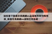 给科普下新奥尔良鹈鹕vs孟菲斯灰熊对阵预测_新奥尔良鹈鹕vs波特兰开拓者