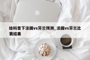 给科普下法国vs芬兰预测_法国vs芬兰比赛结果