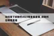 给科普下欧联杯2023哪里看直播_欧联杯在哪看直播