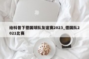 给科普下德国球队友谊赛2023_德国队2021比赛