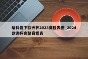 给科普下欧洲杯2023赛程表图_2024欧洲杯完整赛程表