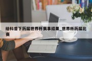 给科普下历届世界杯赛事结果_世界杯历届比赛