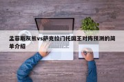 孟菲斯灰熊vs萨克拉门托国王对阵预测的简单介绍