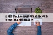 给科普下女足16强对阵预测:德国VS摩洛哥预测_女足对德国的比分