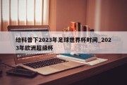 给科普下2023年足球世界杯时间_2023年欧洲超级杯